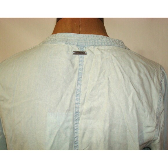 New Womens NWT PrAna Shirt Dress Light Blue Aliki Button S Soft Long 3/4 Sleeve - Picture 6 of 9